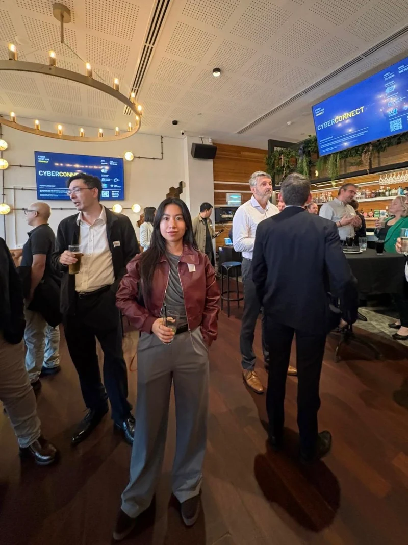 Uyen from CyberNIQ in the room at the CyberConnect May event