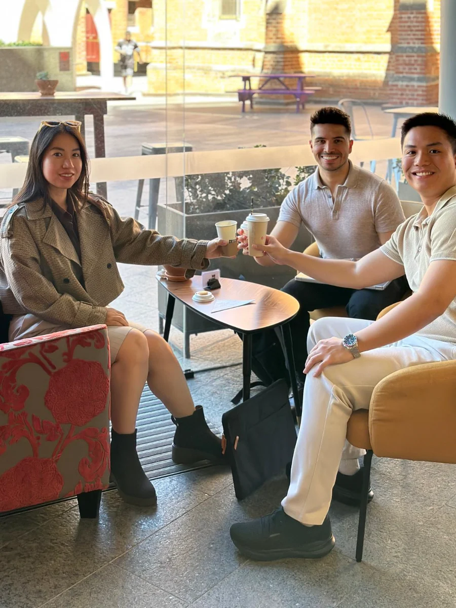 The CyberNIQ team out for lunch in Perth