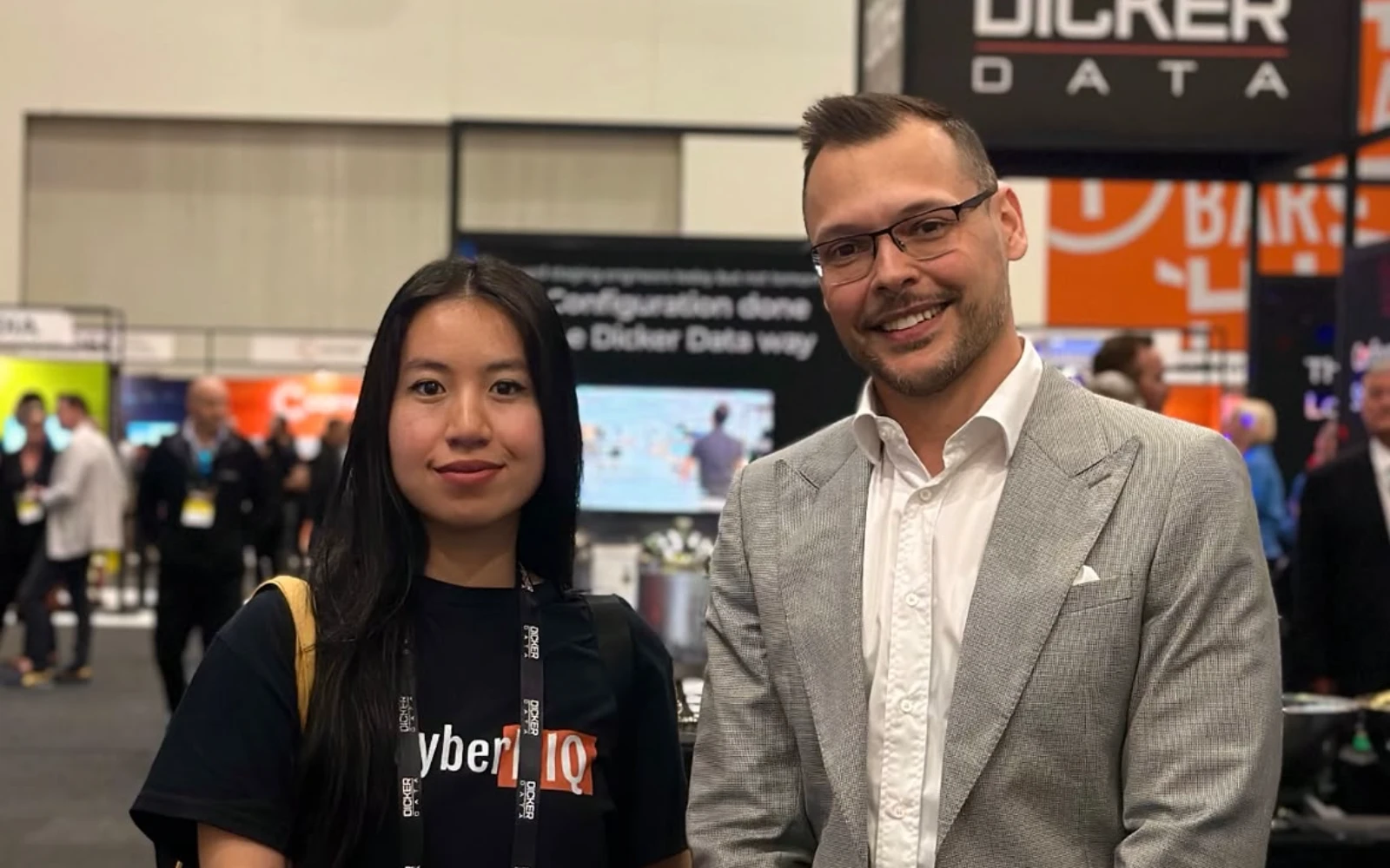 Hoang from CyberNIQ with a Dicker Data representative at TechX 2024