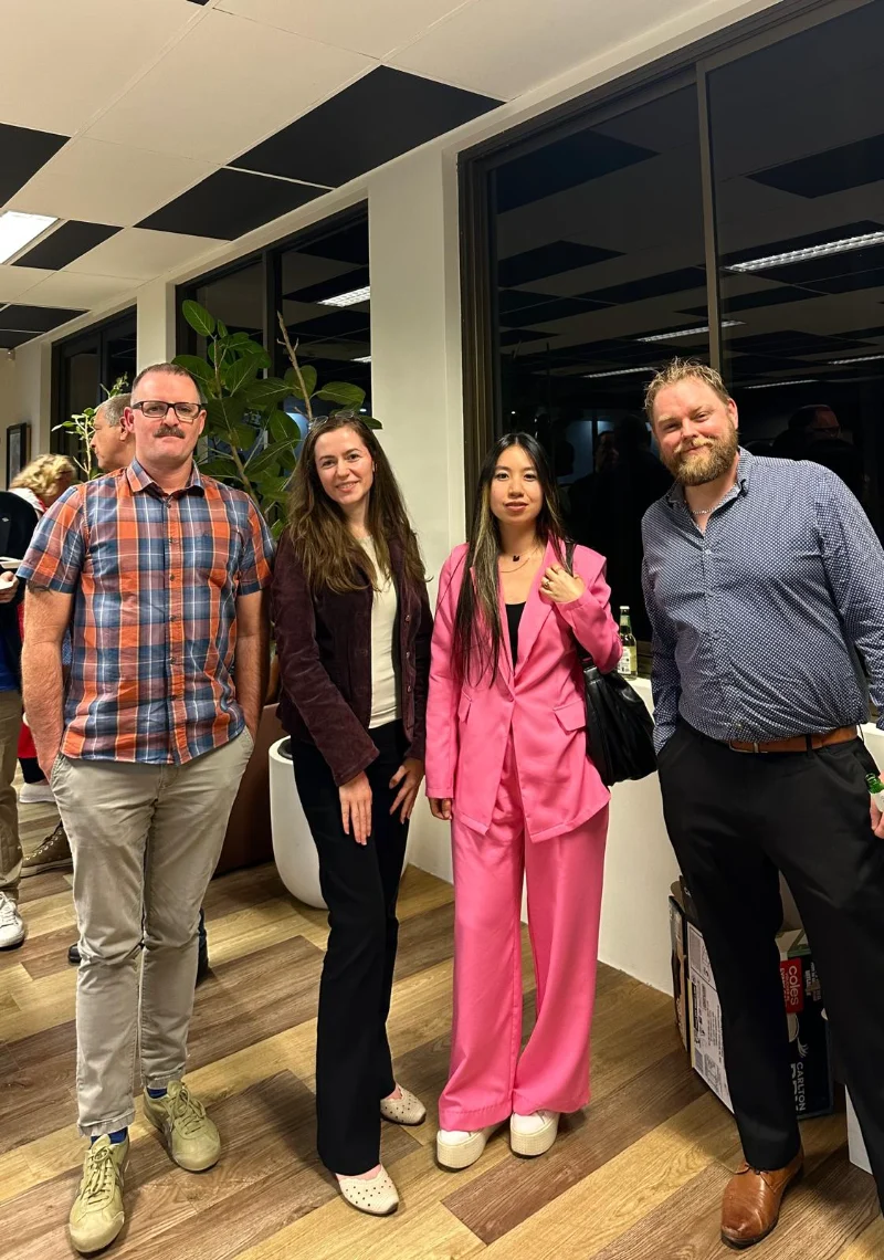 Hoang with two attendees at the AISA quiz night